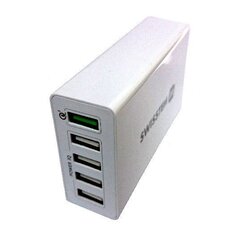 Swissten Qualcomm 3.0 QC Smart IC Premium Сетевое зарядное устройство USB 5x 2.1A / 50 W  Белое цена и информация | Зарядные устройства для телефонов | hansapost.ee