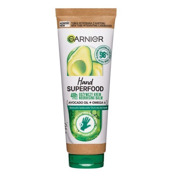 Toitev kätekreem kuivale ja väga kuivale nahale Garnier Hand Superfood, 75 ml hind ja info | Kehakreemid, kehaõlid ja losjoonid | hansapost.ee