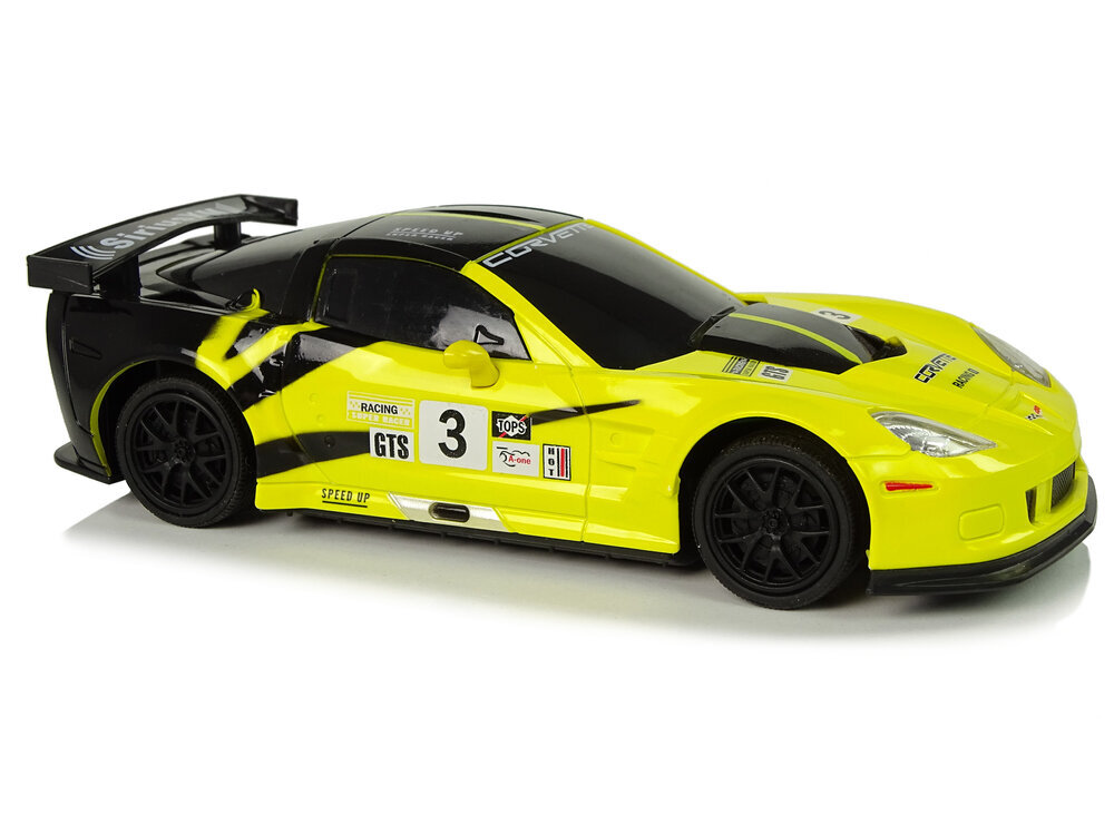 Kaugjuhtimispuldiga sportauto Corvette C6.R, 2,4 G, 1:24, kollane hind ja info | Beebide mänguasjad | hansapost.ee