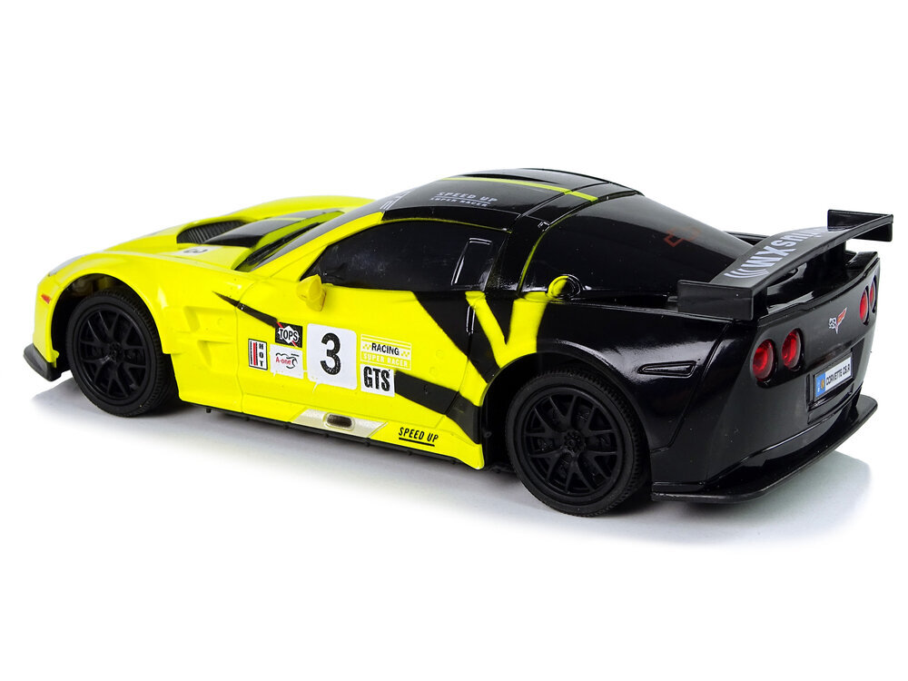 Kaugjuhtimispuldiga sportauto Corvette C6.R, 2,4 G, 1:24, kollane hind ja info | Beebide mänguasjad | hansapost.ee