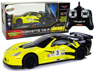 Kaugjuhtimispuldiga sportauto Corvette C6.R, 2,4 G, 1:24, kollane price and information | Toys for babies | hansapost.ee