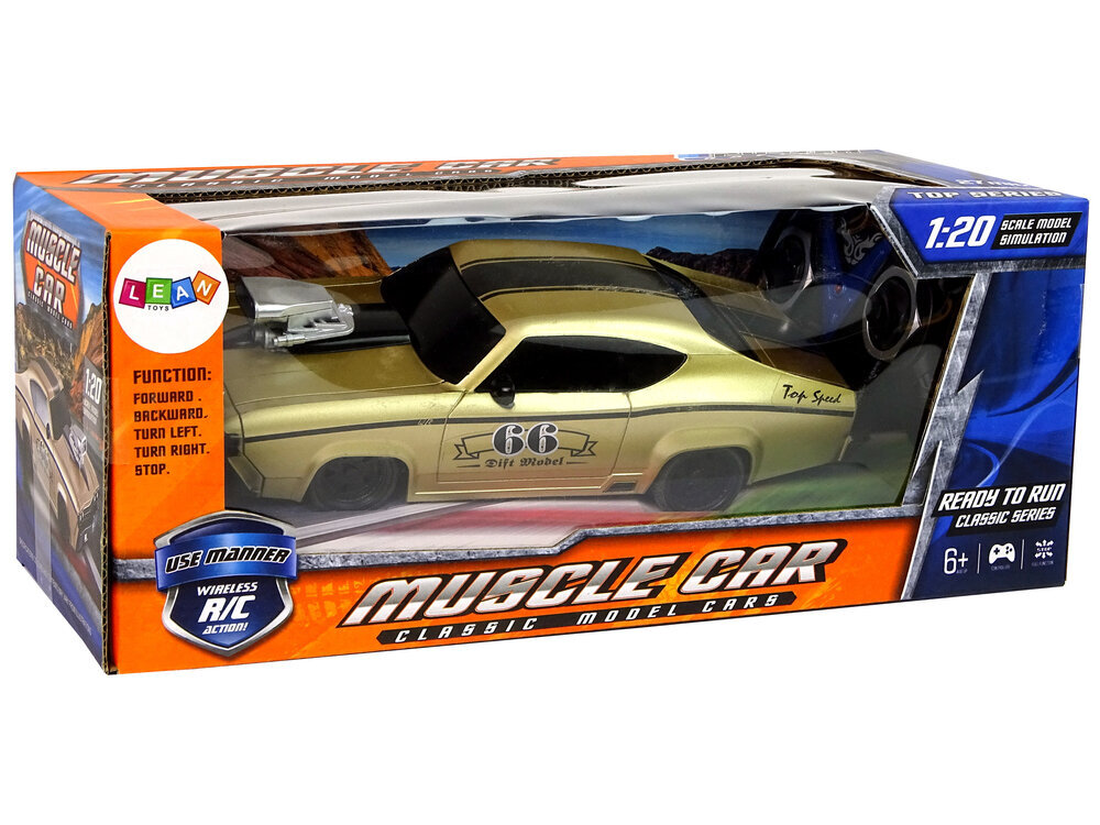 Kaugjuhtimispult Sportauto Muscle Car 1:20, kuld hind ja info | Mänguasjad poistele | hansapost.ee