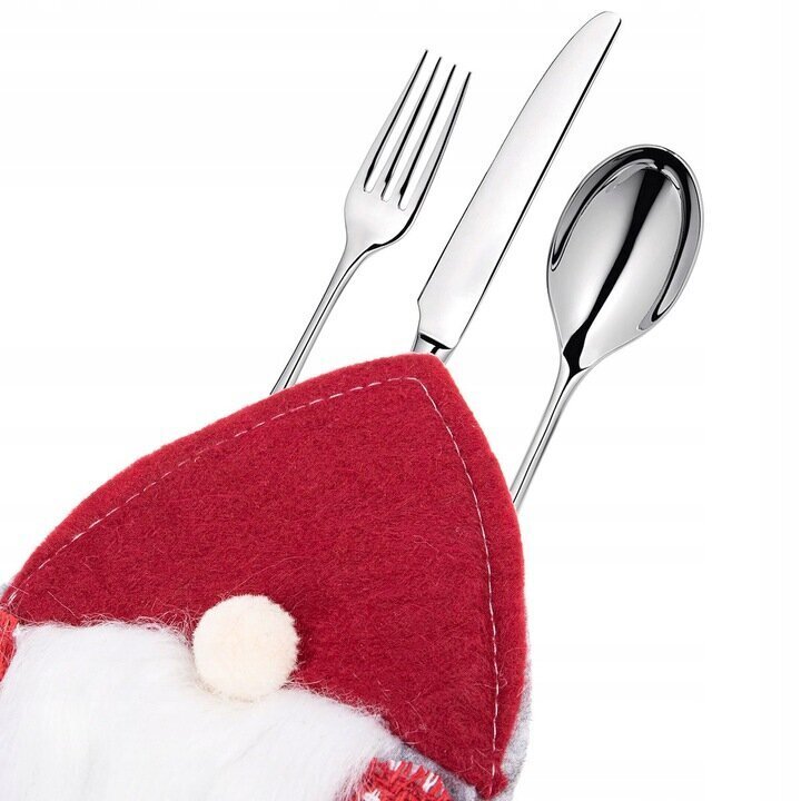 Jõulu söögiriistade tasku "Punane päkapiku müts", 2 tk hind ja info | Jõulukaunistused | hansapost.ee