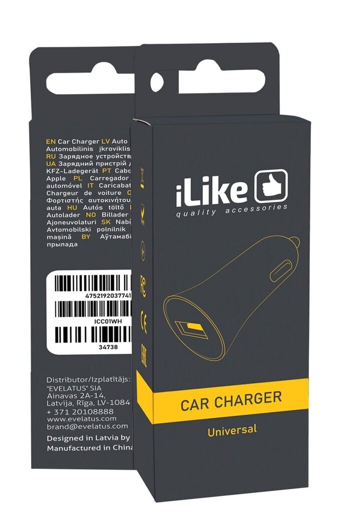 ILike Car Charger ICC01 цена и информация | Laadijad mobiiltelefonidele | hansapost.ee