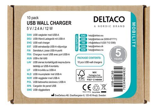 Deltaco USB-AC180 hind ja info | Laadijad mobiiltelefonidele | hansapost.ee