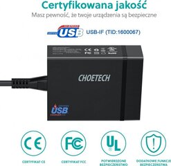 Choetech PD72-1C3U BLACK цена и информация | Зарядные устройства для телефонов | hansapost.ee