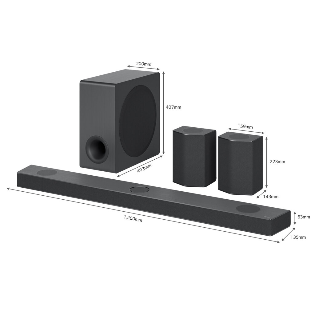 LG S95QR 9.1.5 Dolby Atmos Soundbar hind ja info | Ribakõlarid ja koduaudio süsteemid | hansapost.ee