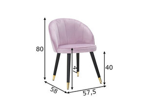 Обеденный стул Glam, розовый цвет цена и информация | Стулья для кухни и столовой | hansapost.ee