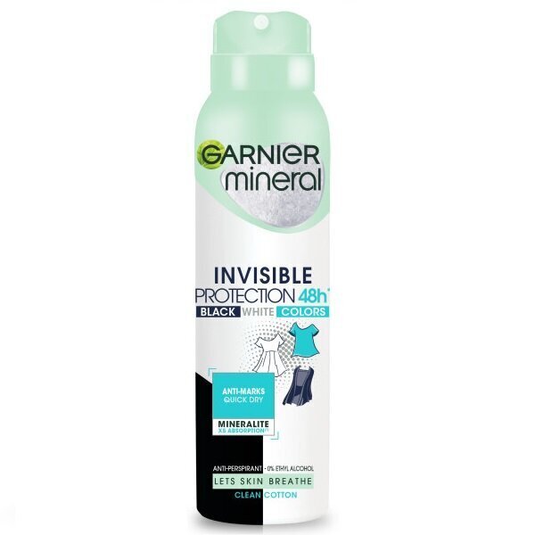 Spreideodorant naistele Garnier Mineral Invisible Protection 48H, 150 ml цена и информация | Deodorandid | hansapost.ee