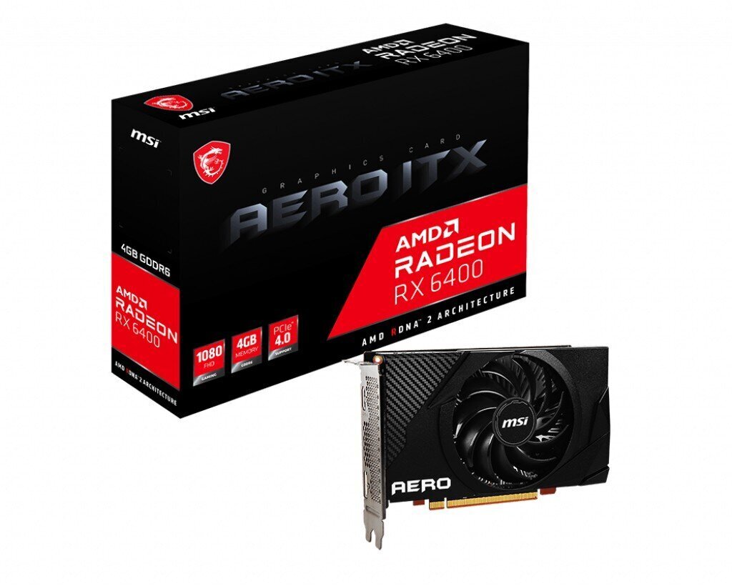 MSI VGA RX6400 4GB AERO ITX hind ja info | Videokaardid | hansapost.ee