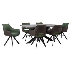 Столовый набор Eddy, стол + 6 стульев, 24501, зеленый цена и информация | Комплекты мебели для столовой | hansapost.ee