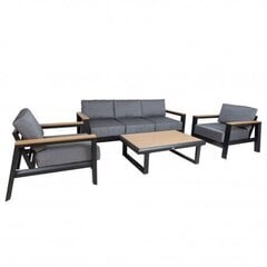 Комплект садовой мебели FELINO стол, диван и 2 кресла, черный цена и информация | Комплекты уличной мебели | hansapost.ee