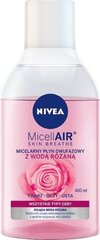 Mitsellaarne kahefaasiline meigieemaldaja roosiveega Nivea Micell Air Skin Breathe, 400 ml цена и информация | Аппараты для ухода за лицом | hansapost.ee