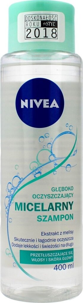 Puhastav mitsellaaršampoon normaalsetele juustele Nivea Purifying Micellar Shampoo, 400 ml цена и информация | Šampoonid | hansapost.ee