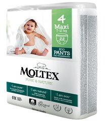 Püksmähkmed Moltex Pure & Nature 4 Maxi 7-12kg 22tk hind ja info | Mähkmed, riidest mähkmed | hansapost.ee