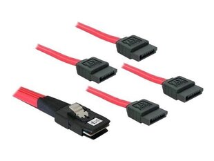 Кабель Delock mini SAS SFF-8087> 4 x SATA 7 pin, 1 м цена и информация | Адаптеры и USB-hub | hansapost.ee