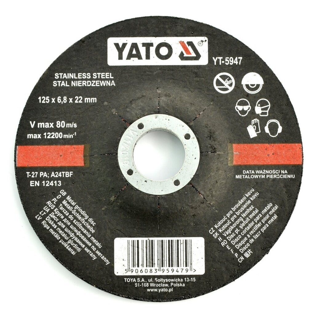Metalo šlifavimo diskas Yato YT-5947 цена и информация | Käsitööriistad | hansapost.ee