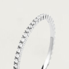PDPAOLA Minimalistlik hõbesõrmus sädelevate tsirkoonidega White Essential Silver AN02-347 hind ja info | Sõrmused | hansapost.ee