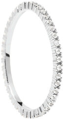 PDPAOLA Minimalistlik hõbesõrmus sädelevate tsirkoonidega White Essential Silver AN02-347 hind ja info | Sõrmused | hansapost.ee