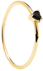 PDPAOLA Минималистское позолоченное кольцо с Black Heart Gold AN01-224 цена и информация | Кольца | hansapost.ee