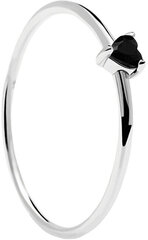 PDPAOLA Минималистское серебряное кольцо с сердцем Black Heart Silver AN02-224 цена и информация | Кольцо | hansapost.ee
