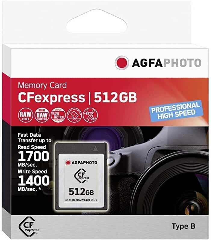 AgfaPhoto CFexpress 512GB цена и информация | Fotoaparaatide mälukaardid | hansapost.ee