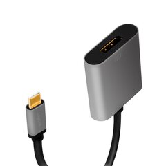 Переходник USB-C на DP/F, 4K/60 Гц, алюминий, 0,15 м цена и информация | Адаптеры и USB-hub | hansapost.ee