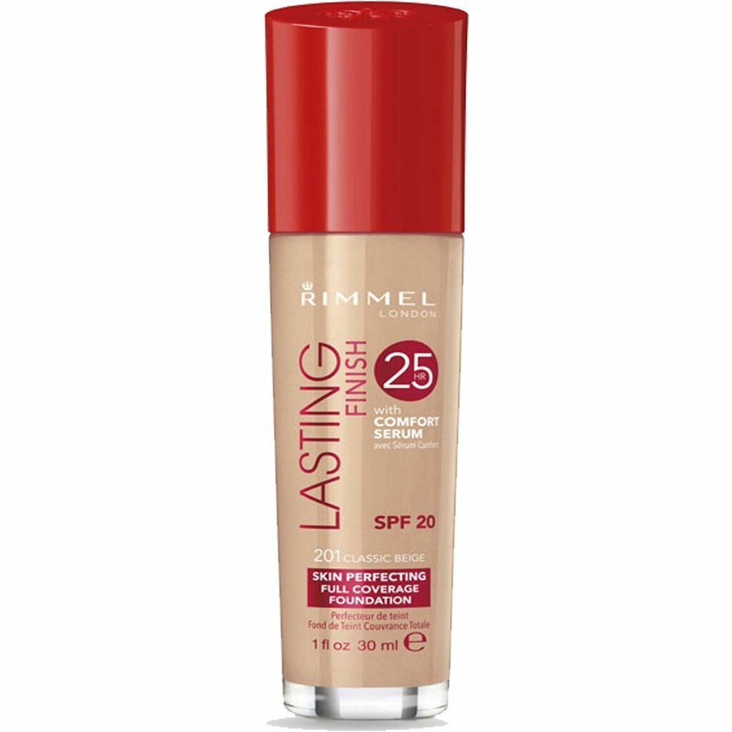 Rimmel London Lasting Finish jumestuskreem naistele 30 ml, 201 Classic Beige цена и информация | Jumestuskreemid ja puudrid | hansapost.ee