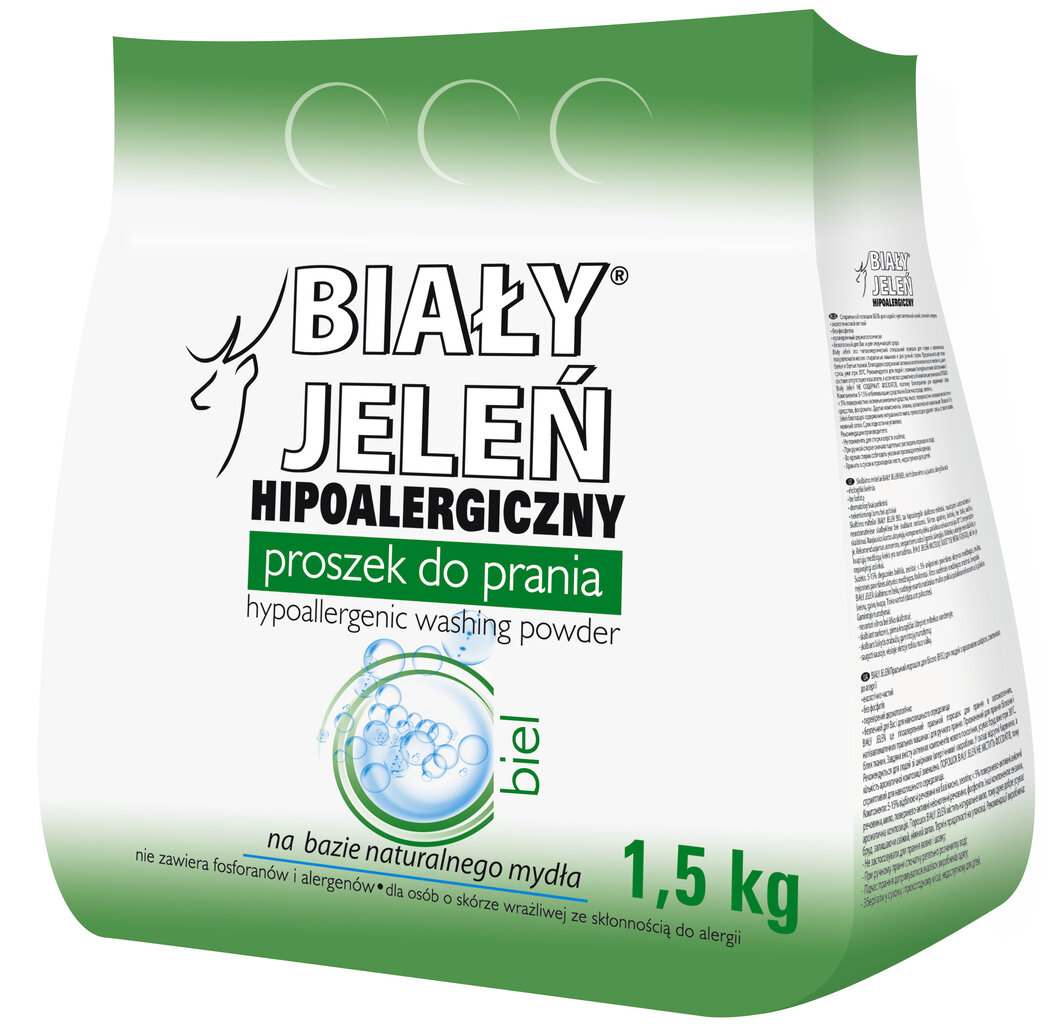 Pesupulber Bialy Jelen Biel, 1,5 kg цена и информация | Pesuvahendid | hansapost.ee