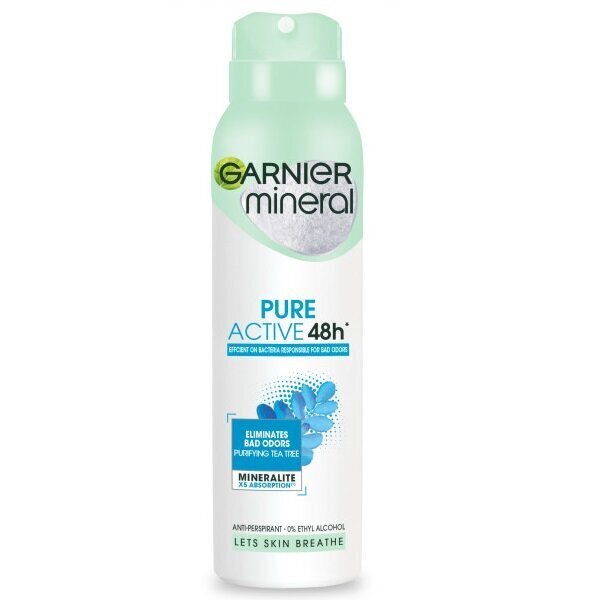 Pihustav deodorant naistele Garnier Mineral Pure Active 48h, 150 ml цена и информация | Deodorandid | hansapost.ee