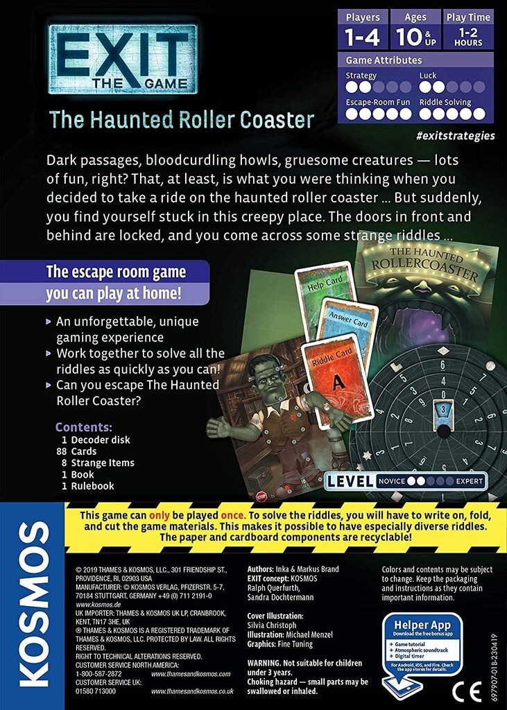 Lauamäng Exit: The Game – The Haunted Roller Coaster hind ja info | Lauamängud ja mõistatused perele | hansapost.ee