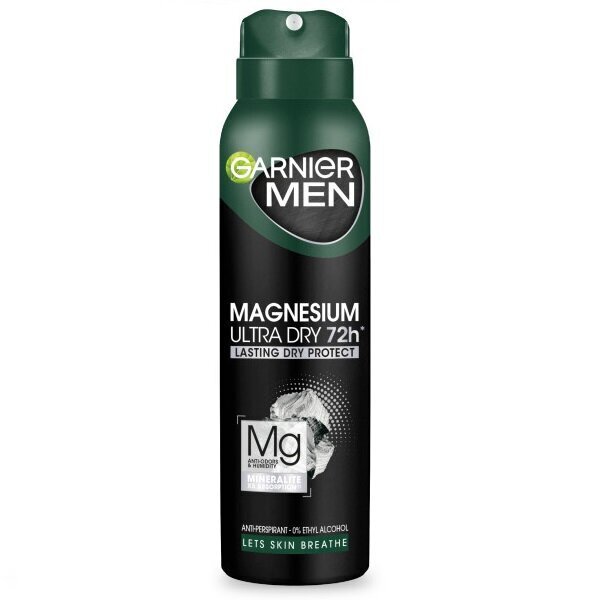 Spreideodorant meestele Garnier Mineral MEN Magnesium UD, 150 ml цена и информация | Deodorandid | hansapost.ee