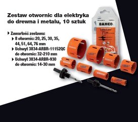 Elektriliste saeotsikute komplekt Bahco 3834, BAH3834-PROMO-82, 10 tk. hind ja info | Aiatööriistade varuosad | hansapost.ee