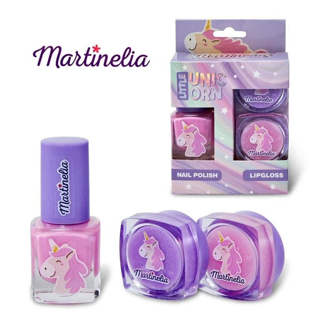 Mini Trio komplekt lastele Martinelia Little Unicorn: küünelakk + huuleläiked 2 tk price and information | Laste ja ema kosmeetika | hansapost.ee