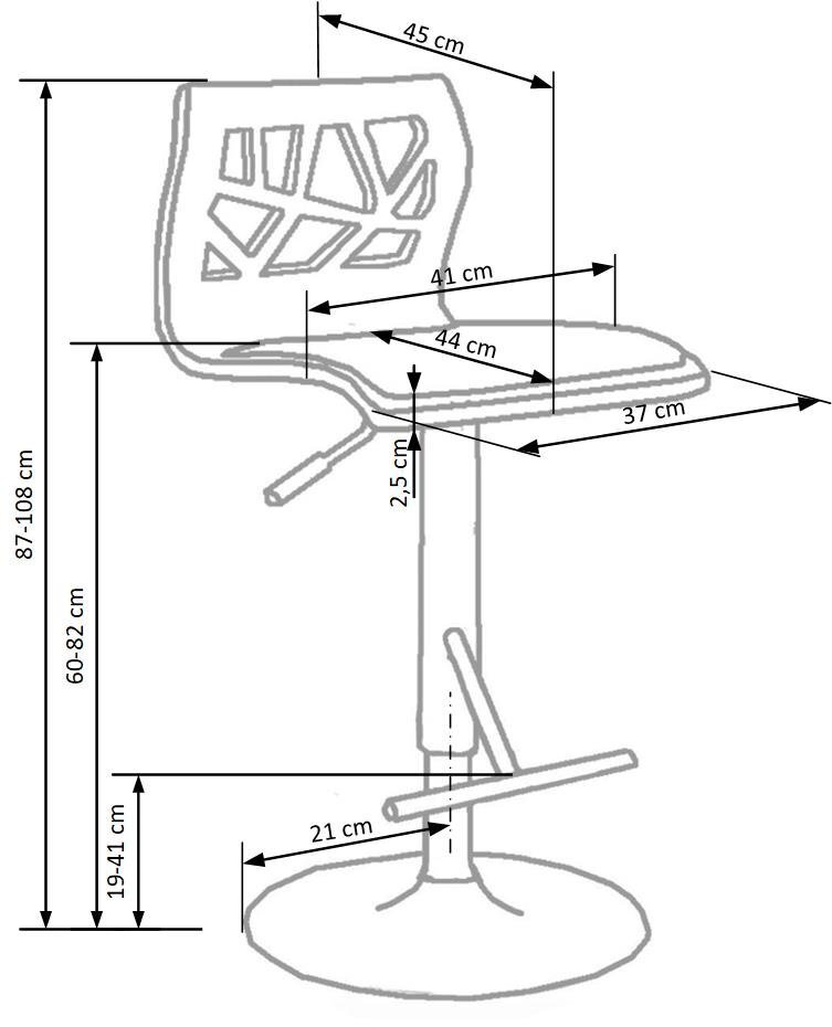 Baaritool Halmar H 34, must/pruun hind ja info | Köögitoolid, söögitoolid | hansapost.ee