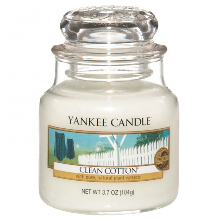 Aromaatne küünal Yankee Candle Clean Cotton, 105 g hind ja info | Küünlad, küünlajalad | hansapost.ee