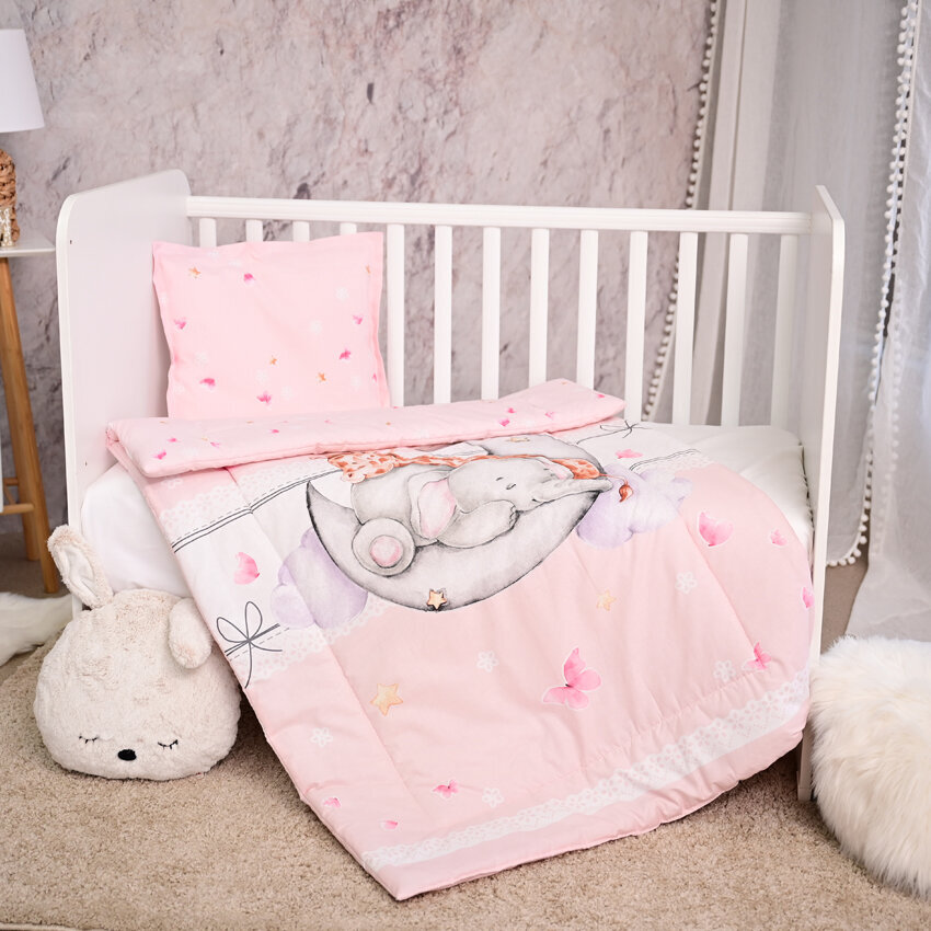 Voodipesukomplekt Cosy Butterflies pink Lorelli цена и информация | Laste voodipesu | hansapost.ee