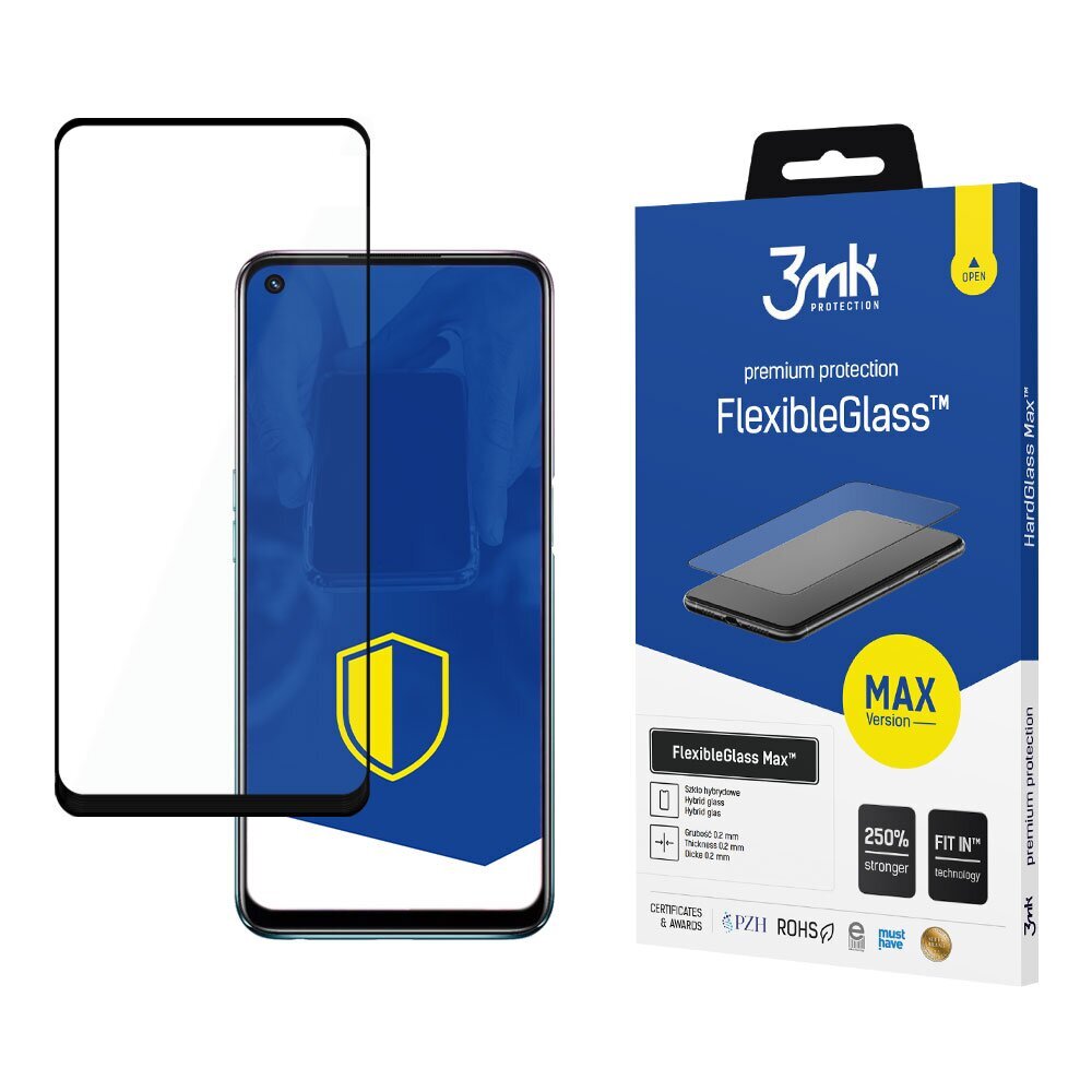 Oppo A54 5G/A74 5G Black - 3mk FlexibleGlass Max™ screen protector hind ja info | Ekraani kaitseklaasid ja kaitsekiled | hansapost.ee