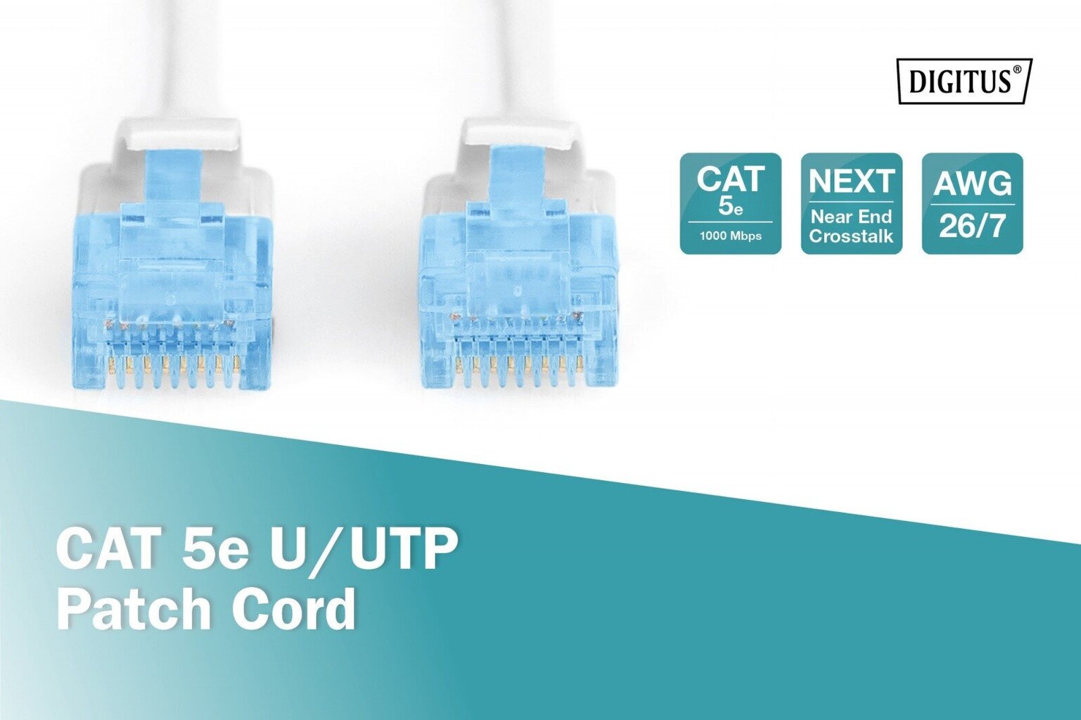 Digitus CAT 5e U-UTP patch kaabel 2m valge цена и информация | Juhtmed ja kaablid | hansapost.ee