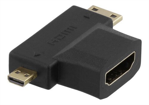 Adapter Deltaco HDMI-22G, HDMI-M/miniHDMI-F/microHDMI-F цена и информация | USB adapterid ja jagajad | hansapost.ee