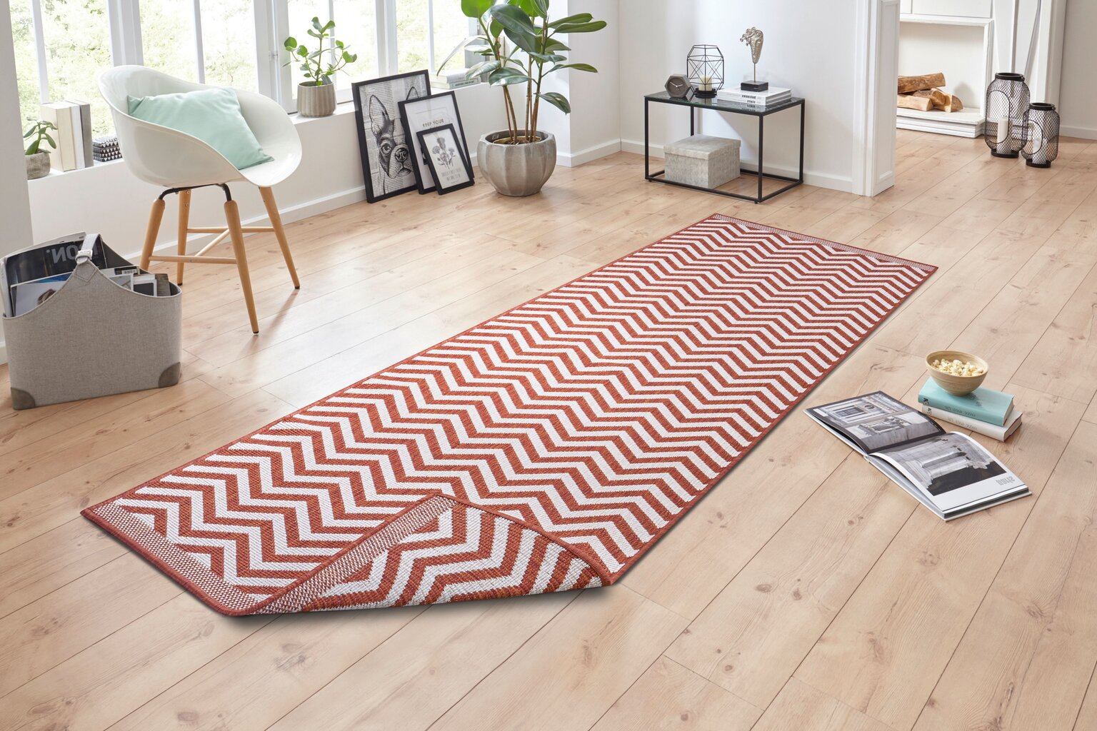 Northrugs kahepoolne vaip In- & Outdoor Palma, punane, 160x230 cm цена и информация | Vaibad | hansapost.ee