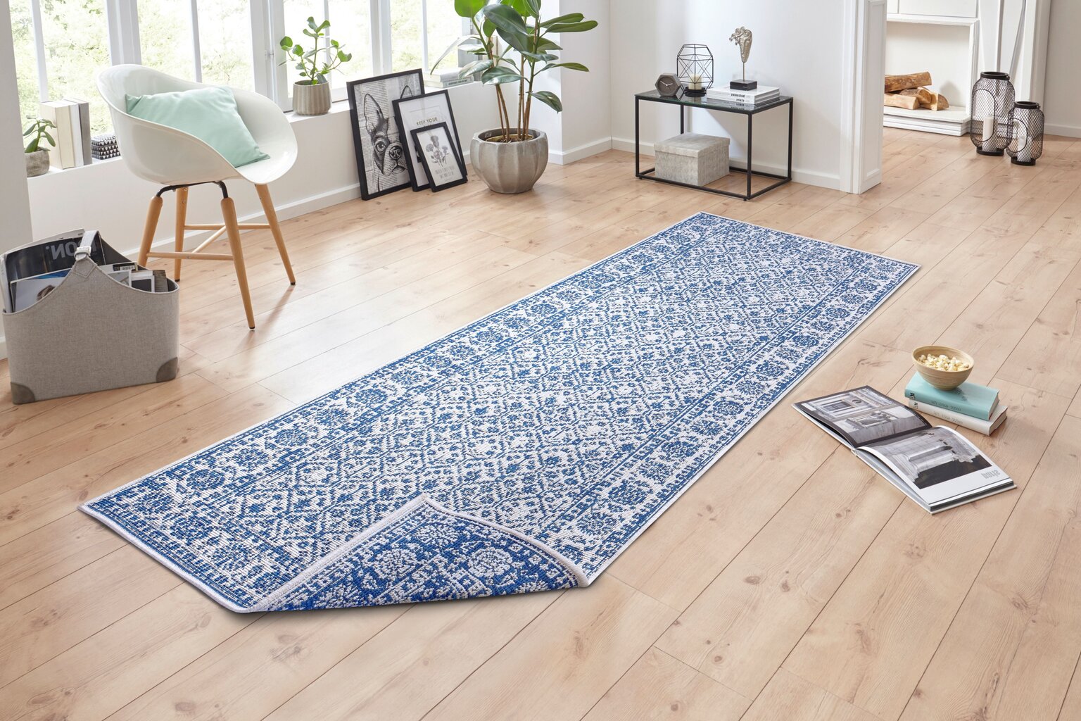 Northrugs kahepoolne vaip In-& Outdoor Curacao, sinine, 80x350 cm цена и информация | Vaibad | hansapost.ee