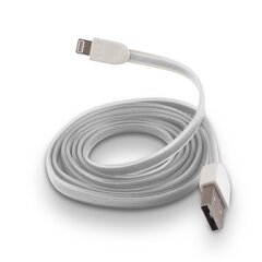 Плоский силиконовый USB кабель данных и заряда Forever на Lightning iPhone 5 5S 6, белый (MD818 Аналог) цена и информация | Кабели для телефонов | hansapost.ee