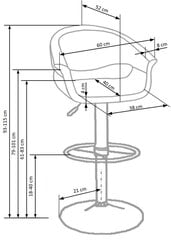 Барный стул Halmar H 46, черный/белый цена и информация | Стулья для кухни и столовой | hansapost.ee