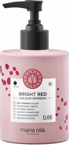 Toitev ja tooniv juuksemask Maria Nila Colour Refresh 0.66 Bright Red, 300 ml hind ja info | Juuksevärvid | hansapost.ee