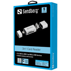 Sandberg 136-28 3 in 1 Card Reader hind ja info | USB adapterid ja jagajad | hansapost.ee