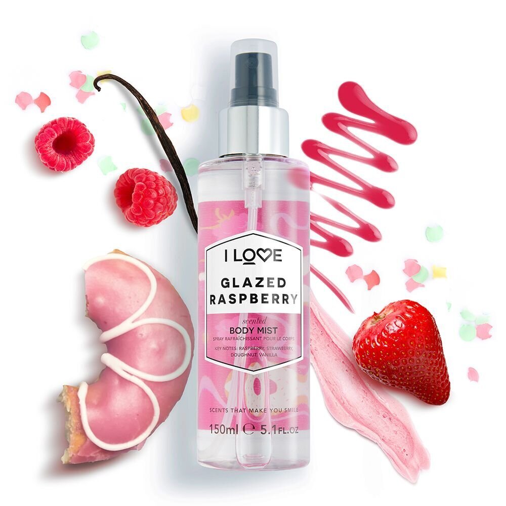 Kehasprei I Love Glazed Raspberry 150 ml цена и информация | Dušigeelid ja deodorandid naistele | hansapost.ee