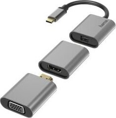 Adapteri komplekt 6 in 1 USB-C, Mini-DisplayPort, HDMI™, VGA Hama, 00200306 hind ja info | USB adapterid ja jagajad | hansapost.ee