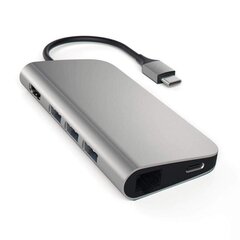 Хаб USB-C Multi-port 4K и Ethernet Satechi цена и информация | Адаптеры, USB-разветвители | hansapost.ee