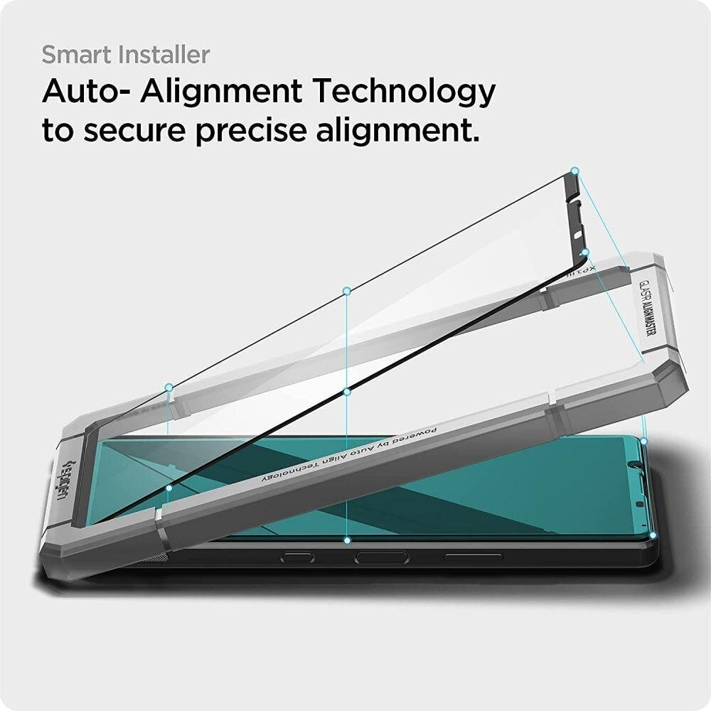 Spigen AlignMaster Sony Xperia 1 III Black цена и информация | Ekraani kaitseklaasid ja kaitsekiled | hansapost.ee
